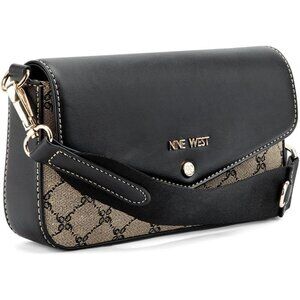 Peaches Flap Crossbody Bag Cotton Blend Lining Card Case Adjustable Strap